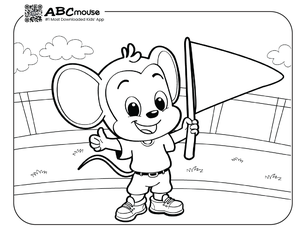 Free printable baseball coloring page for kids from ABCmouse.com. 