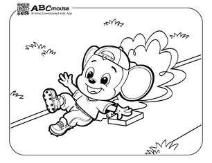 Free printable baseball coloring page for kids from ABCmouse.com. 