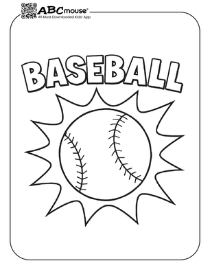 Free printable baseball coloring page for kids from ABCmouse.com. 