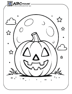 Free printable Jack-O'-Lantern Coloring Page for kids from ABCmouse.com. 