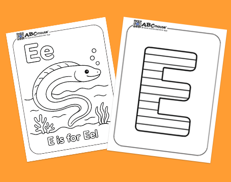 Free printable letter e coloring pages for kids from ABCmouse.com. 