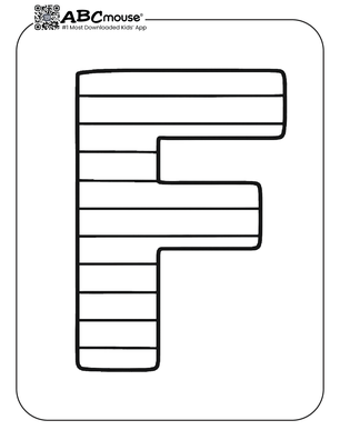 Free printable letter F with stripes coloring page for kids from ABCmouse.com. 