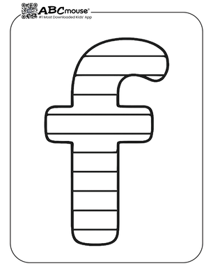 Free printable letter F with stripes coloring page for kids from ABCmouse.com. 