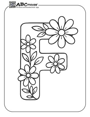 Free printable Letter F flowers coloring page for kids from ABCmouse.com. 