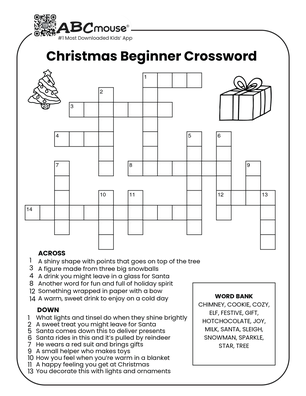 Free printable Christmas crossword puzzles for kids from ABCmouse.com. 