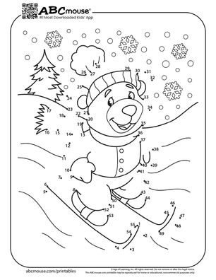 Free printable I spy, mazes, and dot to dot Christmas Worksheets for kids from ABCmouse.com. 