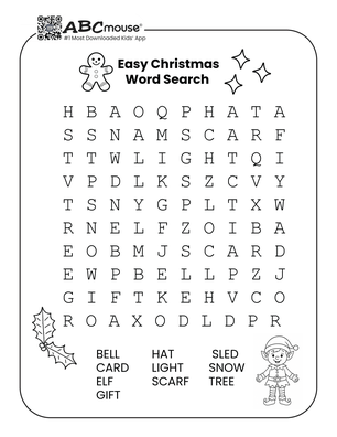 Free printable Christmas word searches for kids. 