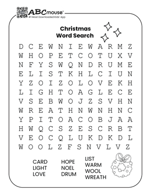 Free printable Christmas word searches for kids. 