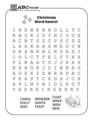 Free printable Christmas word searches for kids. 