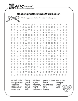 Free printable Christmas word searches for kids. 
