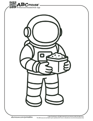 Astronaut coloring page for kids from ABCmouse.com. 