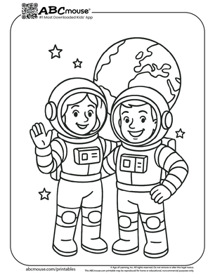 Astronautz coloring page for kids from ABCmouse.com. 