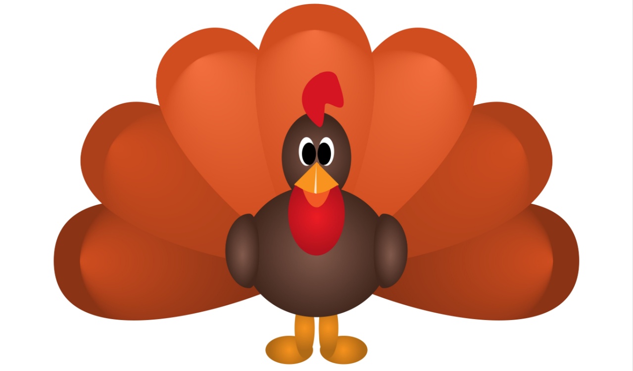 Cute cartoon turkey. 