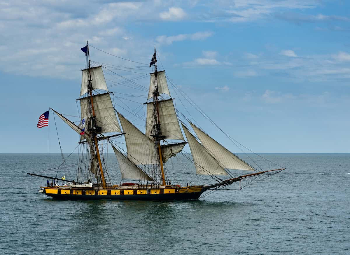 Reporduction of ship from the war of 1812.