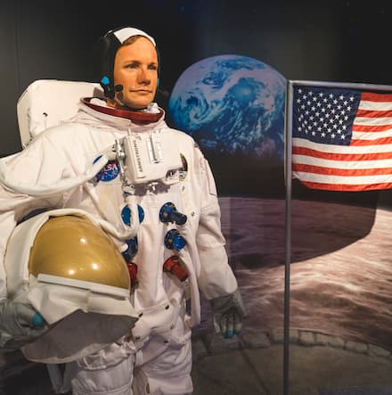 Neil armstrong the first man to walk on the moon. 