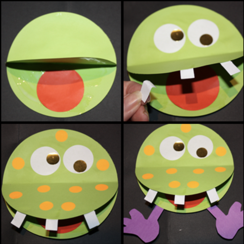 Cute little monster craft for kids to make at Halloween. 