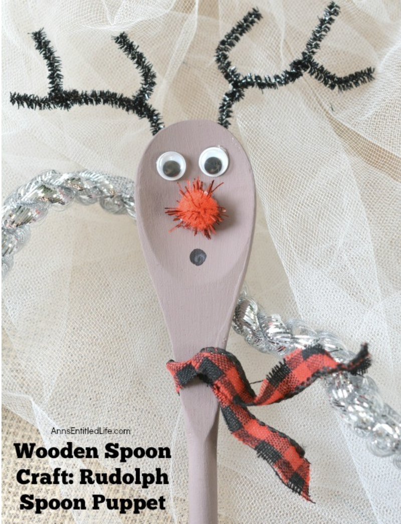 A fun wooden spoon craft made to look like rudolph. 
