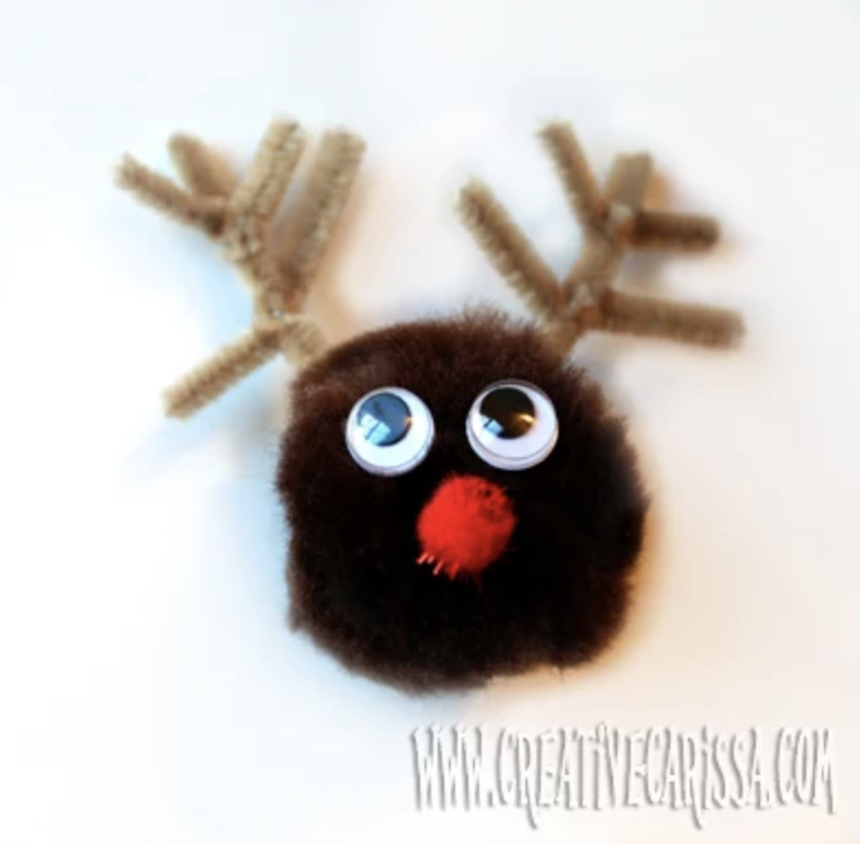 A fun reindeer pom pom craft for kids to make. 