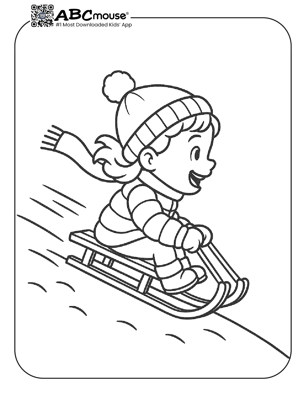 Free printable sled coloring page for kids from ABCmouse.com. 