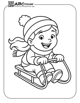 Free printable sled coloring page for kids from ABCmouse.com. 