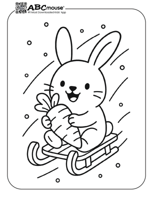 Free printable sled coloring page for kids from ABCmouse.com. 
