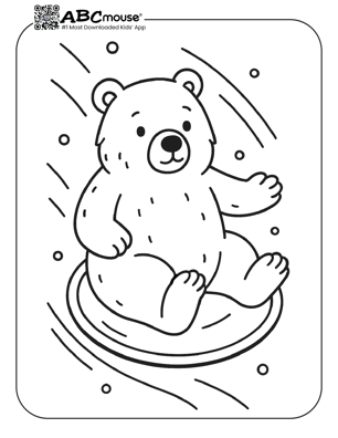 Free printable sled coloring page for kids from ABCmouse.com. 