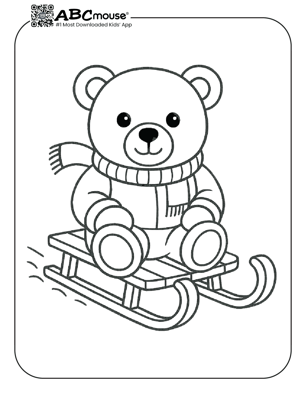 Free printable sled coloring page for kids from ABCmouse.com. 