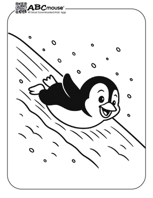 Free printable sled coloring page for kids from ABCmouse.com. 