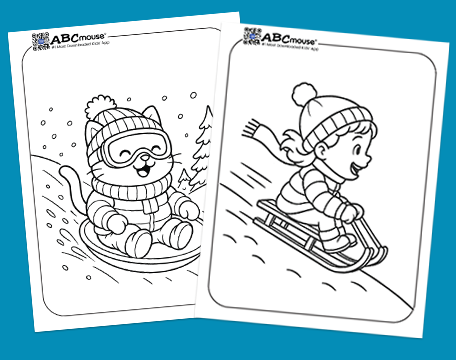 Free printable sled coloring pages for kids from ABCmouse.com. 