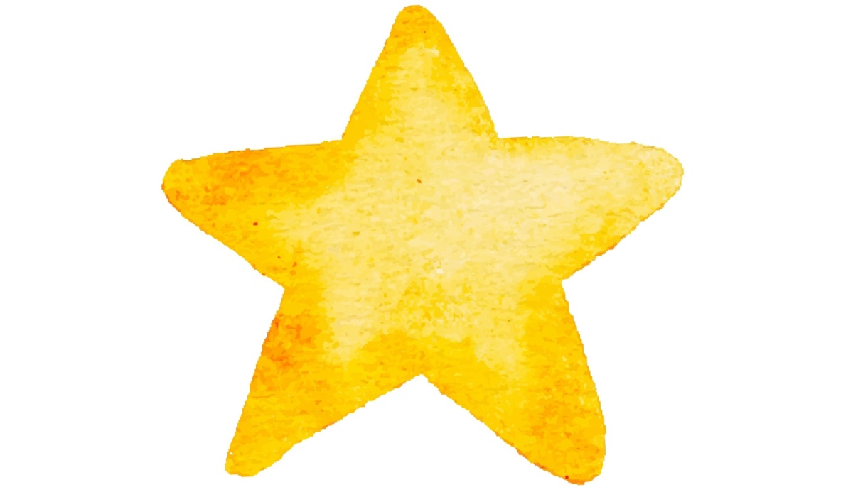 A bright yellow star. 