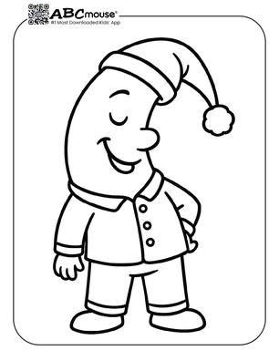 Moon in PJ's coloring page for kids from ABCmouse.com.