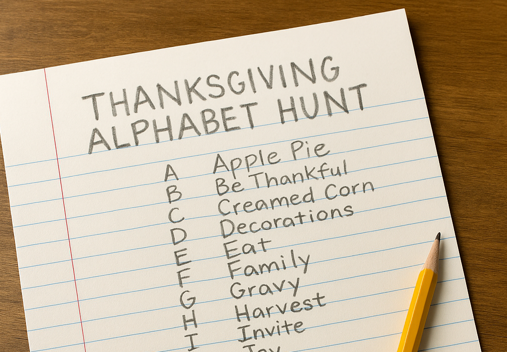 A fun Thanksgiving alphabet activity for kids to do. 