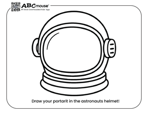 Draw yourself as an astronaut coloring page for kids from ABCmouse.com. 