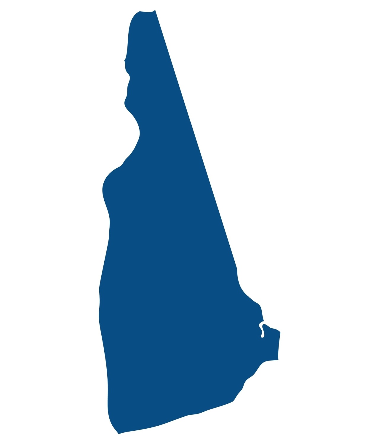 New Hampshire state filled with dark blue. 