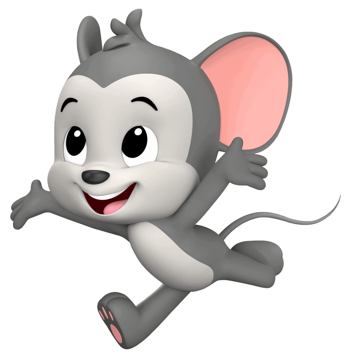 3D ABC mouse excitedly running! 