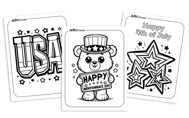 Free printable 4th of July coloring pages for kids from ABCmouse.com. 