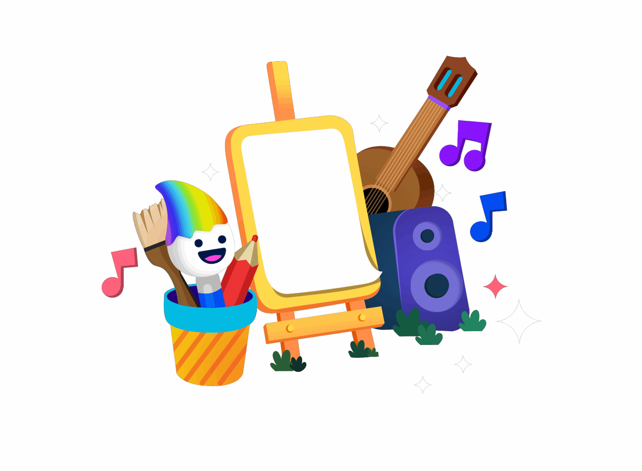 Art and music collage from the ABCmouse app.