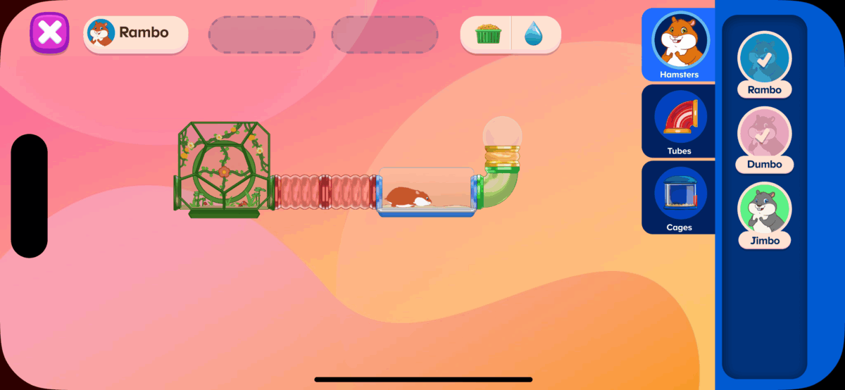 My hamster world fun animal themed game for kids on the ABCmouse app. 