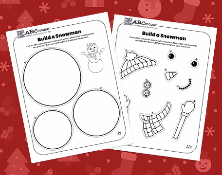 Free printable decorate a snowman craft. 