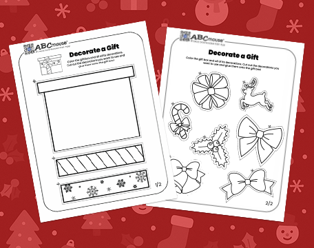 Free printable decorate a gift box craft. 