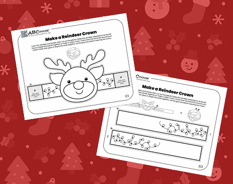 Free printable make a reindeer crown  craft. 