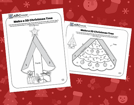Free printable 3-D Christmas tree craft. 