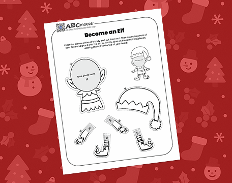 Free printable make yourself as an elf Christmas craft. 