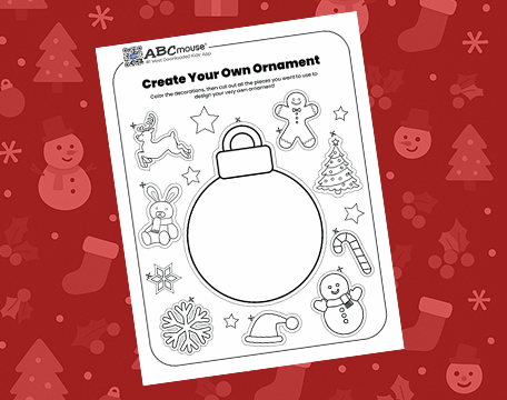 Free printable decorate an ornament craft. 