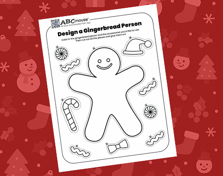 Free printable decorate a gingerbread man craft. 
