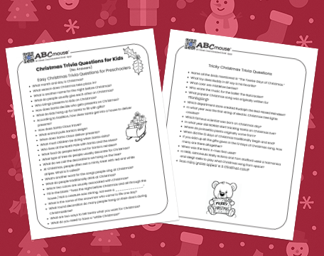 Free printable Christmas trivia questions for kids from ABCmouse.com.