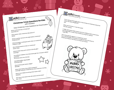 Free printable Christmas trivia questions for kids from ABCmouse.com.