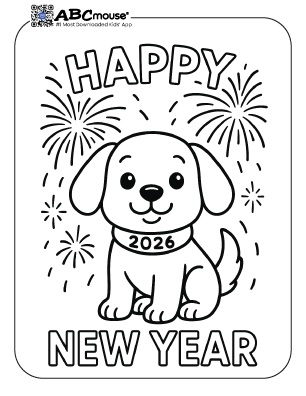 Free printable New Years Eve Coloring Page for Kids from ABCmouse.com. 