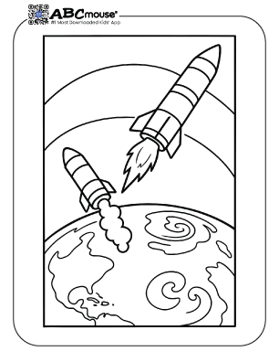Free printable rocket coloring page for kids from ABCmouse.com. 