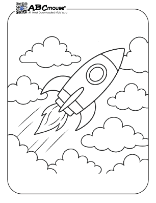 Free printable rocket coloring page for kids from ABCmouse.com. 